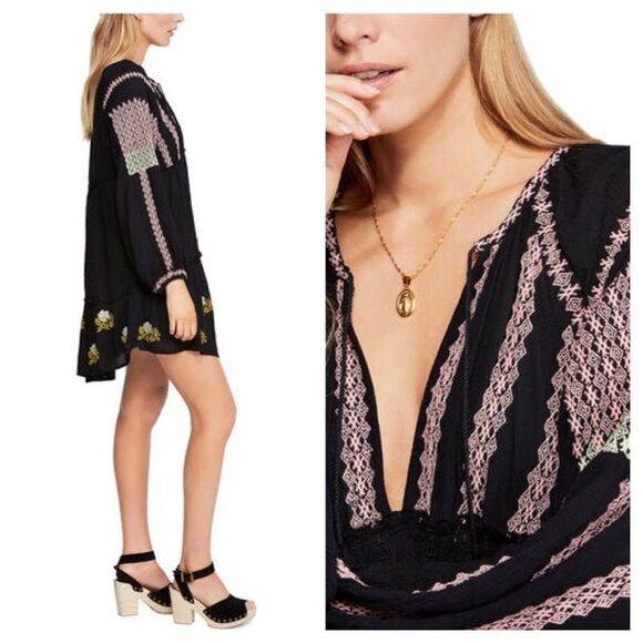 Free People Wild Horses Embroidered Minidress XS - Picture 2 of 11